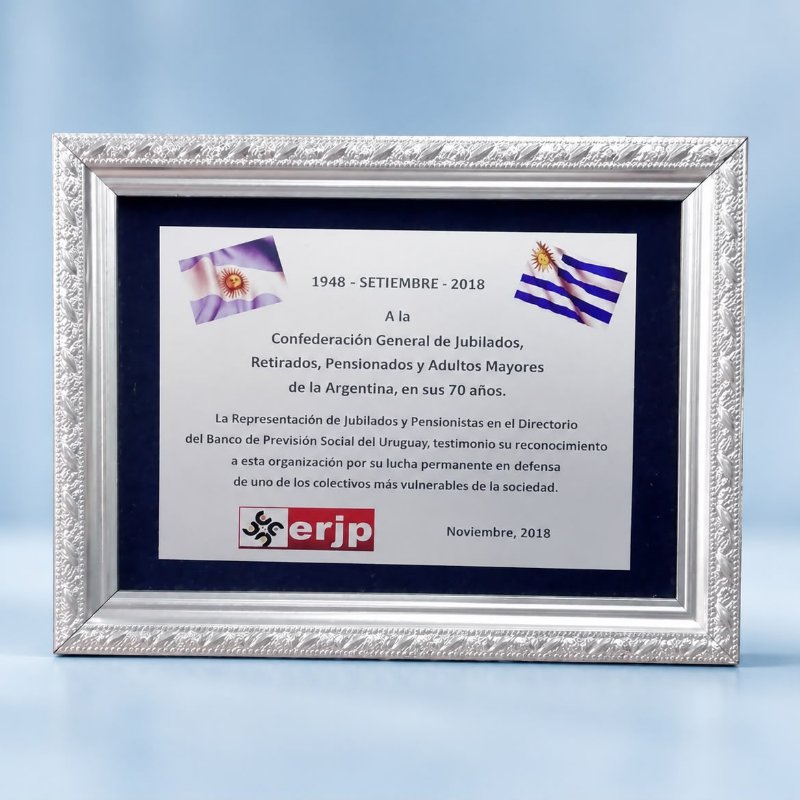 Placa tipo cuadrito terciopelo